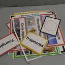 Auchq All About Shapes Pocket Chart Shapes of The Week/Day Space-Saver Focus Classroom Wall Poster-Provides Student Shapes Practice with 65 Cards Great for VPK,Preschool,Prek,Kindergarten,Grade1