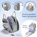 RUVALINO Diaper Bag Backpack-Multifunction Travel Baby Diaper Bag with Changing Pad, Insulated Bottle Holders & Pacifier Case, Large Capacity, Waterproof, Gray