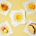 Yeaqee 100 Pieces Sun Party Napkins 13' x 13' Sunshine Napkins First Trip Around the Napkin for Sun Theme Party Favors Disposable Luncheon for Boho Birthday Wedding Supplies