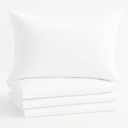 Comfort Beddings King Pillowcases Set of 4 – 100% Organic Cotton, 600 Thread Count Sateen, Soft & Comfy Pillow Covers with Envelope Closure, White, King Size 20 x 40 Inches
