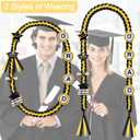 Graduation Leis Class of 2026 Decorations, Handmade Double Braided Graduation Ribbon Leis with Glitter Pins for Him Her High School College Congrats Party Supplies (Black & Gold)