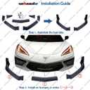 7Pcs Front Lip Compatible with 2020-2025 Chevy Corvette C8 Z51, Bumper Air Dam Lower Chin Splitter Protection Body Kit Fits for 2020 2021 2022 2023 2024 2025 (Carbon Fiber Pattern)