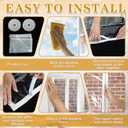 63 x 87 Inches Window Insulation Kit with Zipper Winter Window Plastic for Winterizing Home Thermal Insulated Cover with Adhesive Straps Transparent Reusable Adjustable Thick Attic Cover Warm
