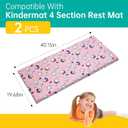 2PCS Cover Replacement Compatible with Kindermat 4 Section Rest Mat,Pink,Soft Breathable and Washable Sheet for Preschool Kindergarten Toddler Daycare(Mat Not Included)