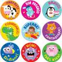 S&O French Inspirational Stickers for Classroom Rewards - French Motivational Decals Teacher Supplies - Cartoon Labels - Childer Tags - Cadeaux Pour Enseignants en Franais - 1008 Small Labels