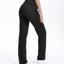 Women's Straight Leg Jeans Stretch Sweatpant Jeans Pull on High Waisted Comfort Soft Denim Pants (Black, XXL)