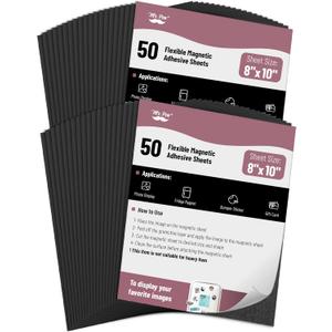 Mr. Pen- Adhesive Magnetic Sheets, 8" x 10", 50 Pack, Cuttable Magnets Flexible Magnet Sheets with Adhesive for Crafts Photos, Classroom Decorations, Easy Peel and Stickers for Planning