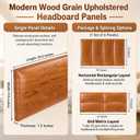 Xuhal 47.2 x 19.6 in Peel and Stick Twin Headboard, 4 Panels, Oak, 9.84" x 23.62"