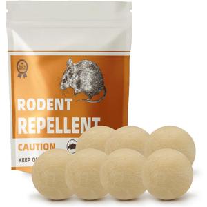 Rodent Repellent with Peppermint Oil, Mouse Repellent, Mice Repellent Balls for Indoor Outdoor, Rodents Repellent for House, Rat Deterrent Outdoor, Moth Balls for Outdoor Use - 7 Pack
