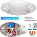 1 Pack Led Emergency Lights for Business, LED Emergency Exit Lights with Battery Backup, 2 Bug Eye Heads Adjustable Commercial Emergency Lighting Fixtures, UL 924 Certified.