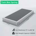 ALDRICH Low Profile Box Spring Twin Size,3 Inch Heavy Duty Metal Box Spring for Twin Bed,Mattress Foundation Non-Slip/No Noise/Easy Assembly (Twin)