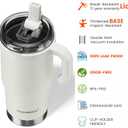 For Iced Coffee & Smoothies Never Drink from a Moldy Lid Again: 24oz Hygienic Tumbler, 100% Leakproof Lid & Removable Foldable Spout. Reinforced Base, Fits Cup Holders-Cream