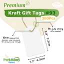 4 x PH PERKHOMY 360 Pcs White Paper Gift Tags with String, Blank Price Tags for Gifts Crafts Wedding Christmas, White (360 Pcs (1.7x2.8 in))