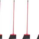Amazon Basics Angle Broom With Metal Handle, 6-Pack, Black & Red (Previously AmazonCommercial brand)