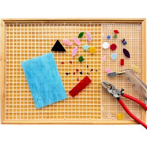 17"x12" Stained Glass Cutting Mat, Double-Layer Detachable Design, Great for Scoring and Cutting Glass, Catching Glass Shards, Stained Glass Cutting Tools Supplies (2 Types Grid - Translucent)