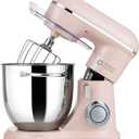 Kitchen in the box 6.5 QT Stand Mixer, 10-Speed Electric Mixer (Pink)