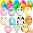 10 x JOYIN 10 Pcs Jumbo Easter Eggs Filled with Cute Stress Reliever Animal Squishy Toy for Easter Egg Hunt, Kids Party Favor, Basket Stuffers, Filling Treats, Goodie Bag Fillers, Classroom Prize Supplies