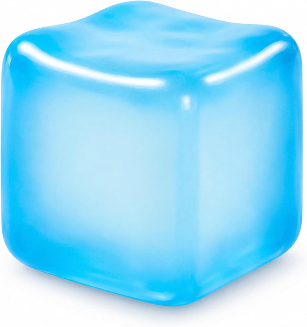 Ice Cube Squishy Fidget Toy, Slow-Rising Sensory Stress Cube for Relief & Focus, Desk Fidget for Adults (Blue)