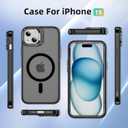 2 x for iPhone 15 Case Compatible with Magsafe, Translucent Matte Camera Kickstand iPhone 15 Case,Phone Case iPhone 15,Shockproof Heavy Duty Protective Cover Case for iPhone 15, C-Black