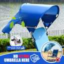 Universal Wind-Resistant Chair Umbrella Canopy, Foldable Portable UPF 50+ Sun Shade Attachment with Adjustable Clamp, Fits Most Beach, Camping, Lawn, Sports, Tanning, Zero Gravity Chairs & Wheelchairs, 16.9" L X 7.87" W X 2.36" H
