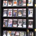 Baseball Card Display Case 24 Graded Sport Card Display Case Wall Mount with Clear View and UV Protection Acrylic Door for Baseball Football Basketball Hockey Trading Card Collection, Black