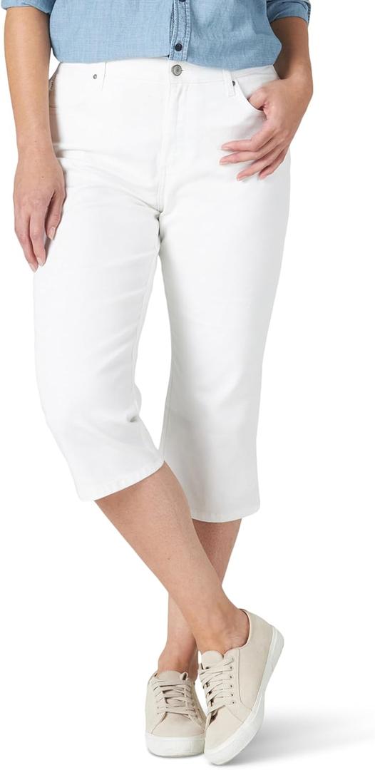 Lee Women's Relaxed Fit Capri Jean (10, White)