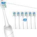 FitMount 5 Pack Toothbrush Replacement Heads Compatible with WaterPik Sonic Fusion 2.0, FitMount Flossing Brush Head Fit for Water-Pik SF-01 SF-02 and 2.0 SF-03 SF-04 (White&green)