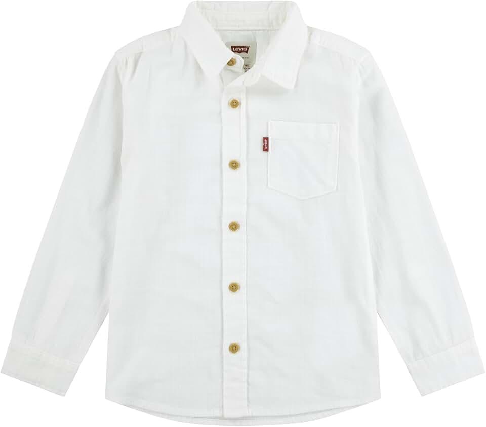 Levi's Boys' Long Sleeve One Pocket Button Up Shirt, Size M