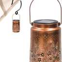 Metal Hummingbird Solar Lantern - Outdoor Waterproof Light | Solar Powered Landscape Decoration for Garden, Patio, Farm, Walkway, Path, Porch, Yard, Balcony, Outdoor Ambience Lighting