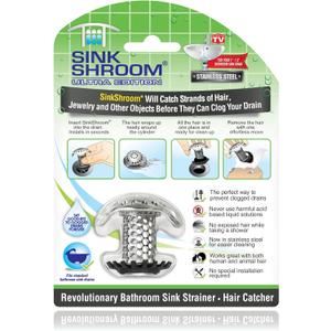 SinkShroom Ultra Revolutionary Bathroom Sink Drain Protector, Stainless Steel