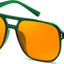 FEISEDY Amber Blue Light Glasses for Computer Gaming Orange/Yellow lens Anti Eyestrain Sleep Glasses G2835