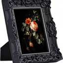 Black 6X8 Vintage Picture Frame, Gothic Ornate Antique Style with Real Glass, 6 X 8 Photo Frame for Wall or Tabletop, Home Decor