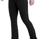 Sunzel Flare Leggings for Women High Waist Workout Leggings with Pockets Tummy Control Wide Leg Flared Yoga Pants (Black, XS)