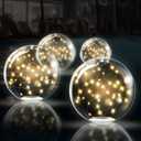 TIALLY Fairy Floating Pool Lights Solar Powered - 14" Inflatable Glow Balls for Pool, Solar Floating Lights for Pool, Floating Solar Pool Lights for Inground Pools, Pool Decorations Outdoor (4 Pack) (Warm)