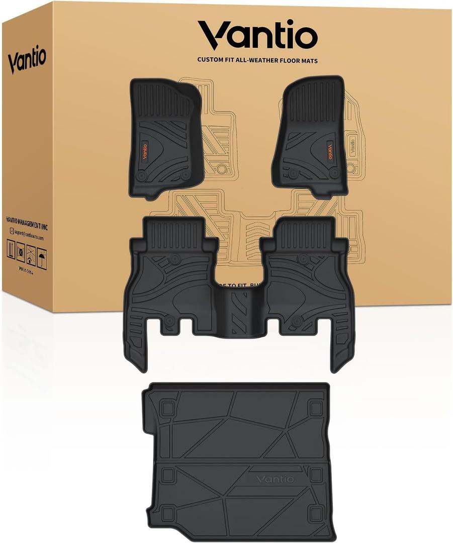 Floor Mats for 2018-2026 Jeep Wrangler JL 4-Door with Subwoofer
Custom Fit TPE All Weather Waterproof Floor Liners Full Set with Cargo Liner (NOT for JK / 2-Door/PHEV)