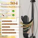 Paper Towel Holder Under Cabinet, Single Hand Operable Wall Mount with Damping Effect, Self-Adhesive or Drilled Paper Roll Holders for Kitchen, Bathroom, RV(2 Towel Robe Hooks) (Black)