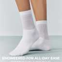 FITRELL Women's Soft Bamboo Rayon Dress Socks, Thin Breathable Calf Crew Scrunch Socks for Casual Trouser 5 Pairs (White, M)