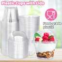 100 Pack 6 oz Plastic Cups with Dome Lids (No Hole),Crystal Clear PET Dessert Cups,Disposable Party Dessert Cups for Fruit,Parfait,Pudding,Yogurt,Ice Cream,Cold Drinks, Medium