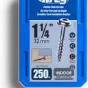 Kreg SML-C125-250 Zinc Pocket Screw - 1 1/4 Inch #8 Coarse Thread - Maxi-Loc Head - 250 Count