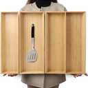 BAMOTTO CRAFTBAMBOO V-Shaped 3-Pack 19.6" Long Bamboo Drawer Organizer Box - Easy Reach Cutlery Tray for Flatware Silverware Utensil, Kitchen & Home Use (19.6"x5.7"/19.6"x7.8"/19.6"x12.4")