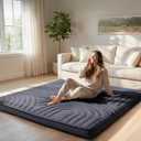 ZonLi Japanese Floor Mattress Futon Mattress Queen Size 2.5 Inch Thick | Foldable Tatami Mat, Washable Cover, Portable Floor Bed for Sleeping, Guest, Dorm