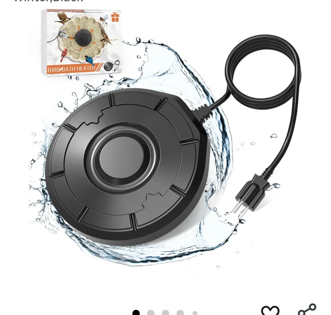 Cearktiy Bird Bath Heater,Birdbaths DeIcer,Birdbath Water Heater Deicer with Thermostatically Controlled,Heated Bird Bath Deicer Suitable for Birdbath Farm Livestock Drinking Outdoors in Winter,Black