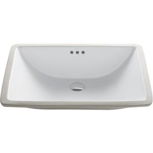 KRAUS Elavo 23-inch Rectangular Undermount White Porcelain Ceramic Bathroom Sink with Overflow, KCU-251