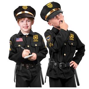 Kangaroo Police Costume for Kids 12 Pcs Set Boys Police Officer Costume with Hat, Badge, Vest, Handcuffs & Accessories – Kids Dress up & Role Play Cop Outfit for Easter & Halloween Party Events Small 4-6