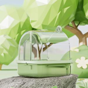 Hanging Bird Bath Box with Anti-Slip Base, Shower Bathing Pool for Parrots, Cockatiels, Lovebirds, Detachable Design