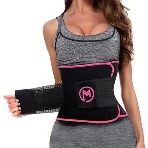MERMAID'S MYSTERY Waist Trimmer for Women and Men - Sweat Bands for Stomach - Sweat Belt for High-Intensity Training Workouts (Pink)