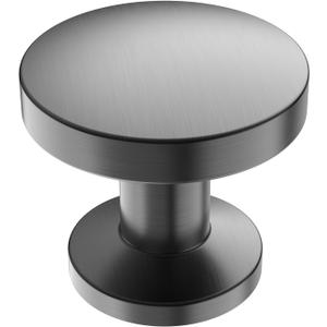 Alzassbg 6 Pack Brushed Black Nickel Cabinet Knobs, 1.1 Inch(30mm) Diameter Round Cabinet Knob Hardware for Kitchen Dresser Drawer AL6044BBN