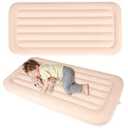 Geetery 2 Pcs Kids Air Mattress Toddler Inflatable Sleepover Airbed 55 x 27.6 x 8.7 Inch Foldable Comfort Flocked Blow up Bed with Patch Kit Portable Air Mattresses for Home Travel Camping Party