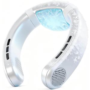 Neck Fan Rechargeable with Semiconductor Cooling Plate, 7000mAh Portable Neck Air Conditioner 3+ Hours Battery, 360g Lightweight Cooling Neck Fan That Blows Cold Air for Travel Hot Flashes Outdoor