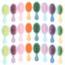 24 Pcs Mini Wet Hair Brush, Travel Detangling Brush, Mini Brush Hairbrush for Girls Little Travel Hairbrush Detangling Soft Bristles Hair Brush for Most Hair Types Smoothing with Ease Knots (8 Colors)
